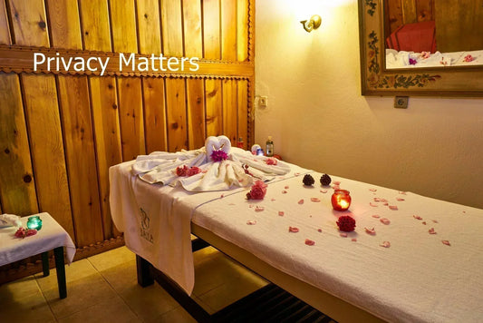 Professional wellness environment illustrating massage room privacy and hidden camera awareness