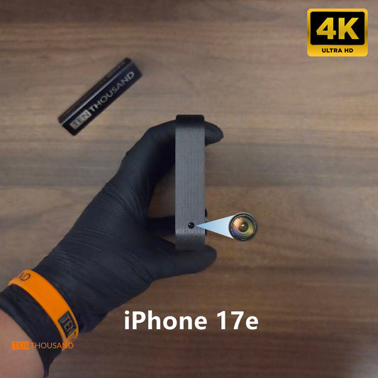 iPhone 17e 4K hidden camera phone with rear camera relocated to top CNC hole