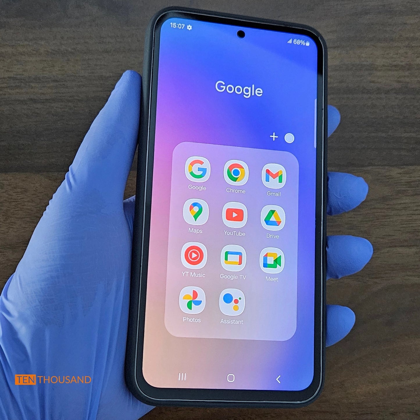 Samsung Galaxy A54 5G hidden camera phone with built-in Google services including Google Play and core applications